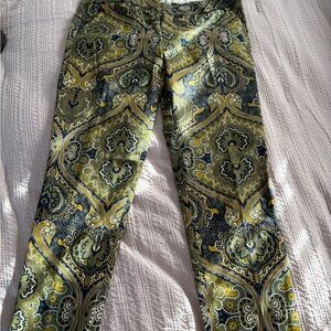 Tommy Hilfiger Paisley Print Pants - Green and Yellow